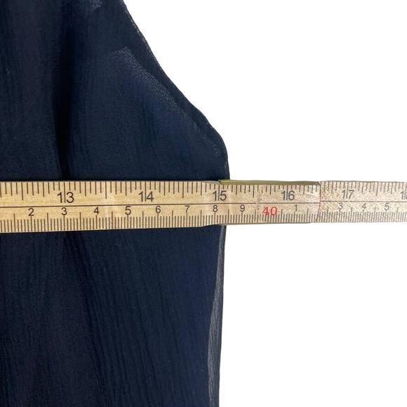 Y2K 7 For All Mankind Silk Top – Navy Petal Detail 90s Minimal – Size S - Picture 6 of 7